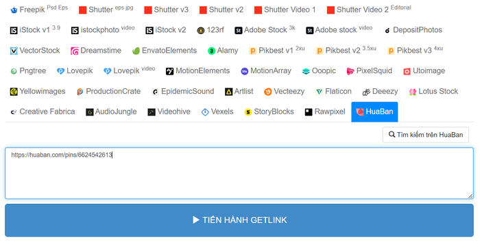 Hướng dẫn getlink huaban