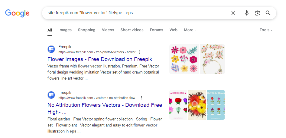cách tìm kiếm ảnh freepik trên google